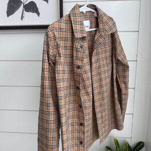 Burberry Beige Plaid Shirt boys 8Y